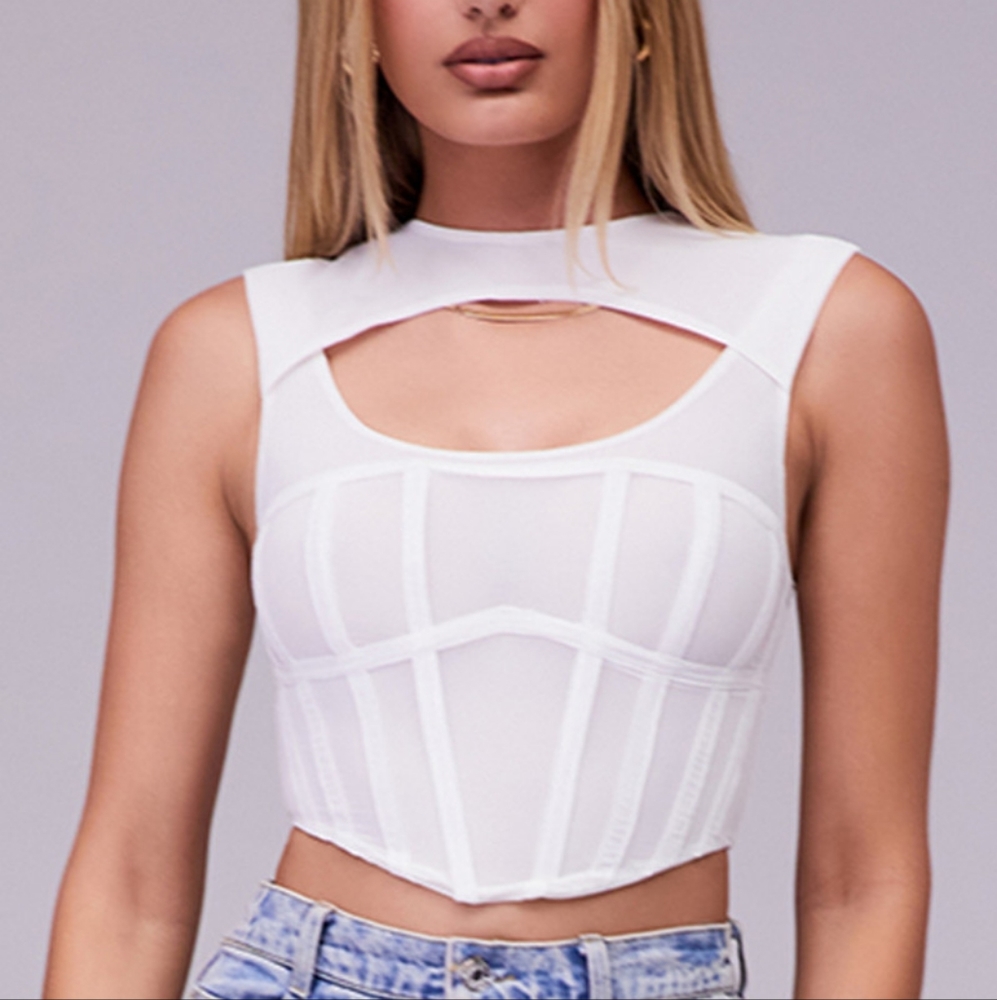 Mistress rocks (house of CB,) galaxy mesh corset top XS NWT